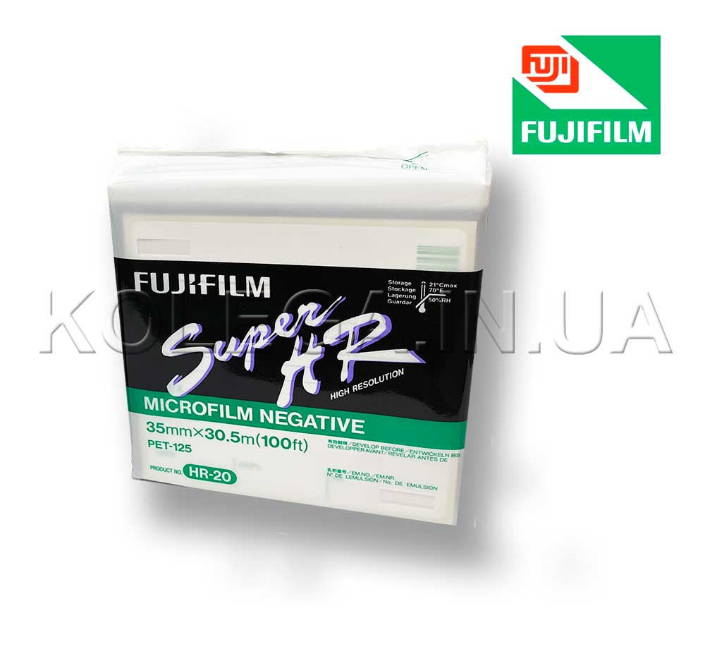 Плівка для мікрофільмування Fujifilm Super HR-20 Microfilm Negative (35мм х 30,5м) Плівка для мікрофільмування Fujifilm Super HR-20 Microfilm Negative (35мм х 30,5м)